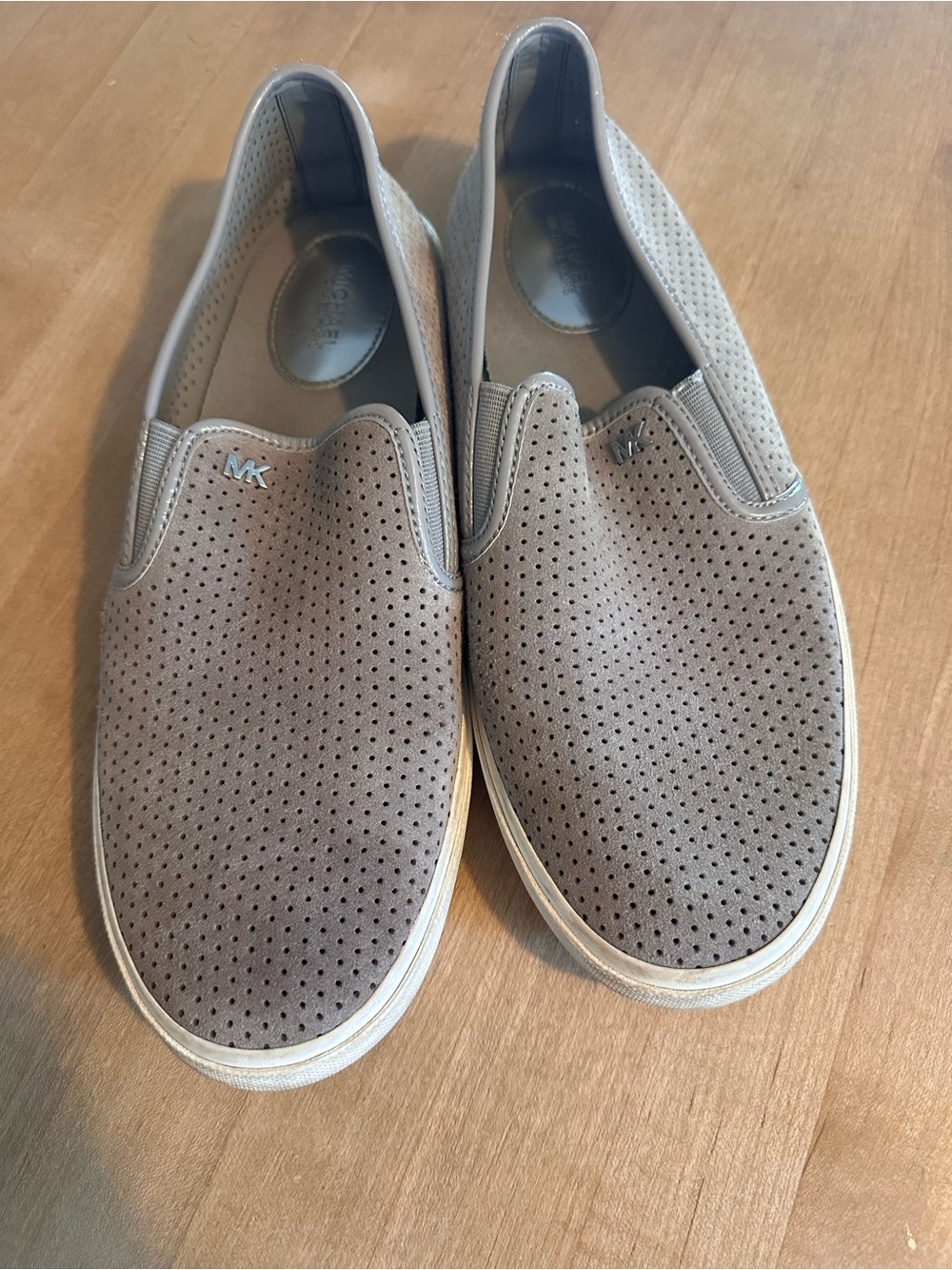 MICHAEL Michael Kors Taupe Perforated Slip-On Sneakers